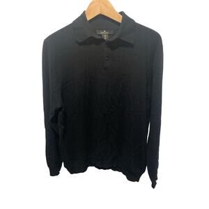 Daniel Bishop sweater merino wool men’s pullover black Sz L